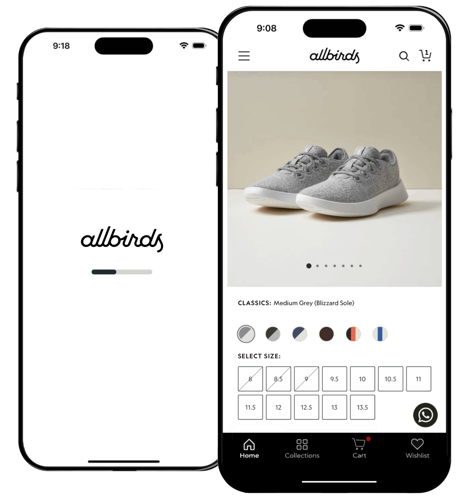 Modern mobile app shopping experience showing product details and easy checkout